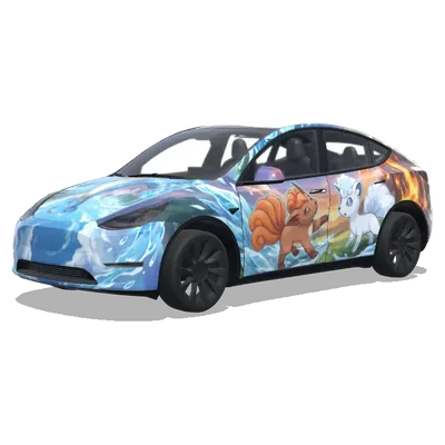 Pokemon Characters (포켓몬스터 식스테일, 라프라스, 이브이, 피카츄) – Tesla Model Y wrap
