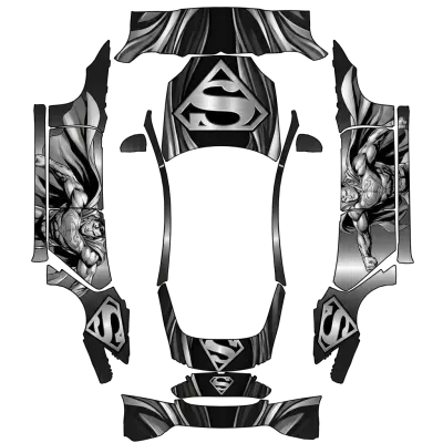 Superman Schwarz-Silber (Superman black and silver) – Tesla Model S Wrap