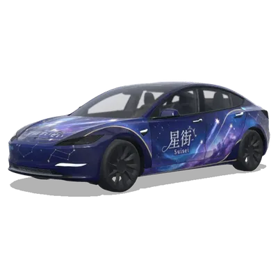 스타 스트리트 은하 랩 (星街すいせい) – 테슬라 Model 3 랩핑