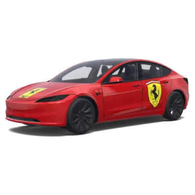 Красная Ferrari – оклейка Tesla Model 3