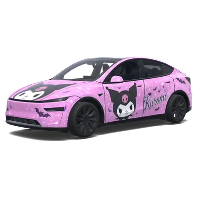 Kuromi Pink Sparkle – Tesla Model Y wrap