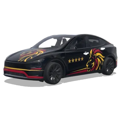 galatasaray ama cok sadece, arka plan siyah. – Tesla Model Y wrap