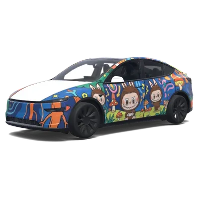 Labubu Thema (帮我绘制一个labubu主题.) – Tesla Model Y Wrap