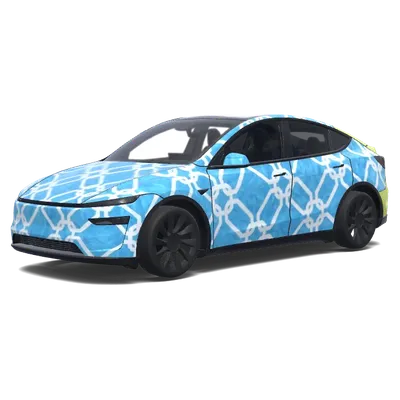 Vinilo de malla azul – wrap para Tesla Model Y