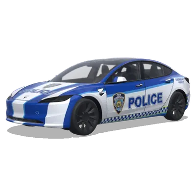 Blue White Police Livery – Tesla Model 3 wrap