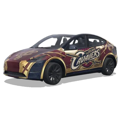 Gold Cavalier Crest – Tesla Model Y wrap