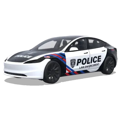 Диагональная полосатая полицейская – оклейка Tesla Model 3