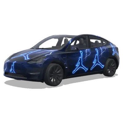 Neon Jordan Night – Tesla Model Y wrap