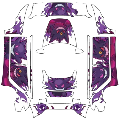ゲンガー ホワイト (Gengar white) – テスラ Model 3 ラッピング