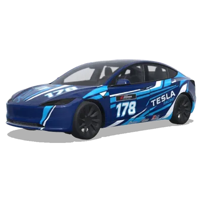 Спортивный синий 178 – оклейка Tesla Model 3