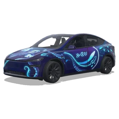 Biolumineszentes Kyogre (Bioluminescent Kyogre from pokemon) – Tesla Model Y Wrap
