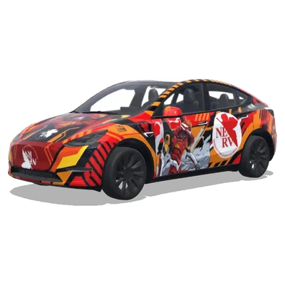 レッドNERVアスカ (明日香) – テスラ Model Y ラッピング