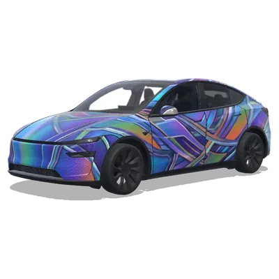 Holographic Prism Flow – Tesla Model Y wrap
