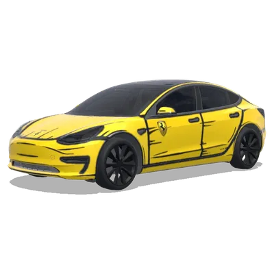 Желтый F (Yellow F) – оклейка Tesla Model 3
