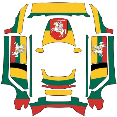 Drapeau Lituanie (Lithuanian flag) – covering Tesla Model 3