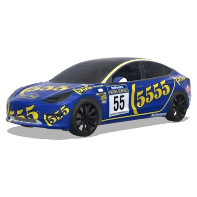 Ралли 555 (蓝色车身，黄色555，港京拉力赛风格涂装) – оклейка Tesla Model 3
