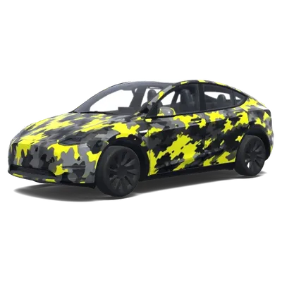 Elektrisches Tarnmuster – Tesla Model Y Wrap