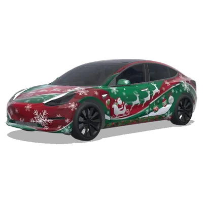 Schlittenfahrt des Weihnachtsmanns – Tesla Model 3 Wrap