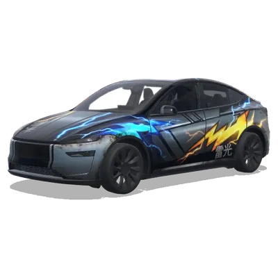 LBWK稲妻ラッピング (按照日本LBWK的闪电涂装生成) – テスラ Model Y ラッピング