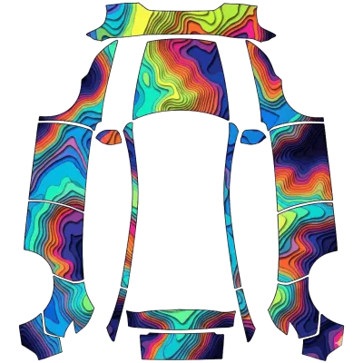 Topografisch Verrückt (Topographic Crazy) – Tesla Model Y Wrap