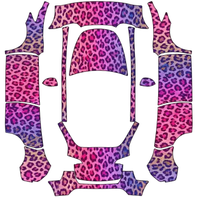 Розово-фиолетовый леопард (Pink and purple cheetah print) – оклейка Tesla Model Y