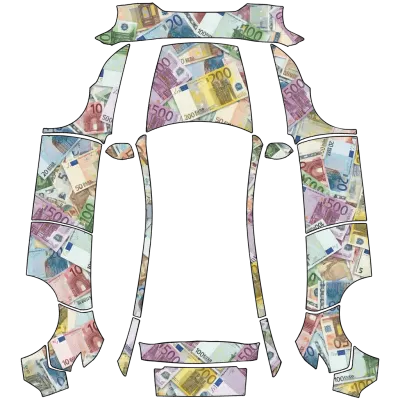 歐元鈔票風（Money money money Euro edition） – 特斯拉 Model Y 塗裝