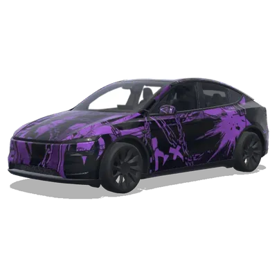 체인소맨 레제 스타일 (Black and purple, Chainsawman Reze style) – 테슬라 Model Y 랩핑
