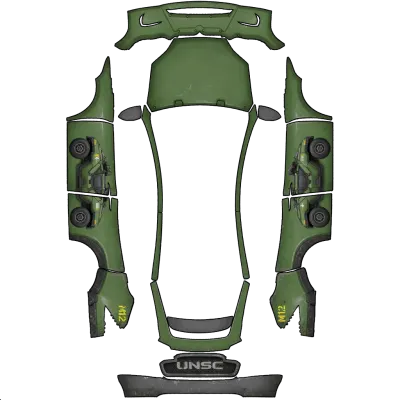 ヘイローウォーホッグ (Halo warthog ai) – テスラ Model X ラッピング