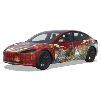 Chinesisches Tierkreiszeichen (Chinese Zodiac) – Tesla Model 3 Wrap