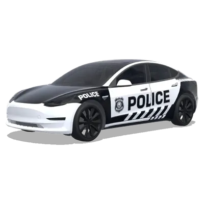 Чёрно-белая полиция – оклейка Tesla Model 3