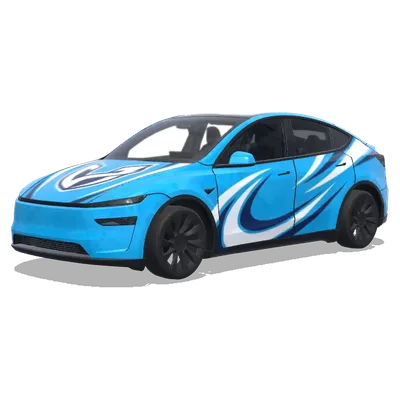 Blaue Welle Tesla-Folierung – Tesla Model Y Wrap
