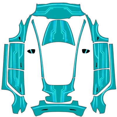 TRON Türkis (Electric Turquoise TRON) – Tesla Model 3 Wrap