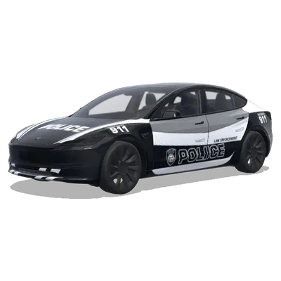 Schwarz-Weiß-Polizei-911 – Tesla Model 3 Wrap