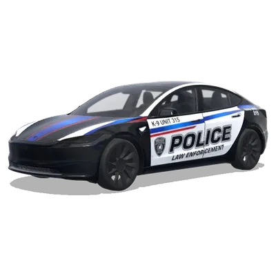 Синяя полоса K-9 Полиция – оклейка Tesla Model 3