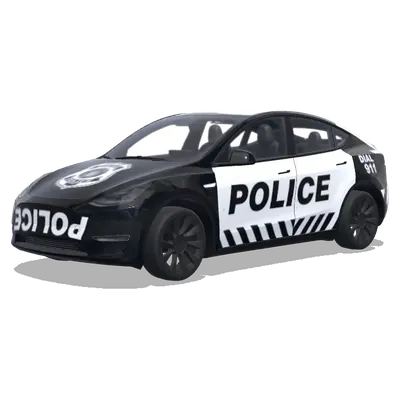 Чёрно-белая полицейская раскраска для Tesla Model Y – оклейка Tesla Model Y