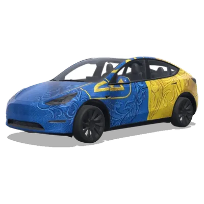 藍金唐草紋特斯拉 – 特斯拉 Model Y 塗裝