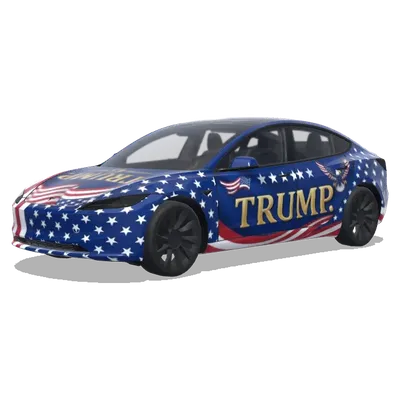 Трамп (trump.) – оклейка Tesla Model 3