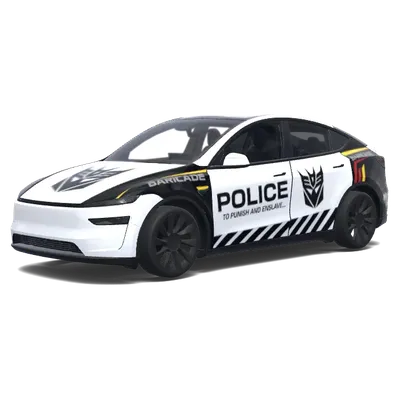 White Barricade Police – Tesla Model Y wrap