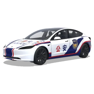 Rot-Blau Polizei-Tesla (中国公安) – Tesla Model 3 Wrap