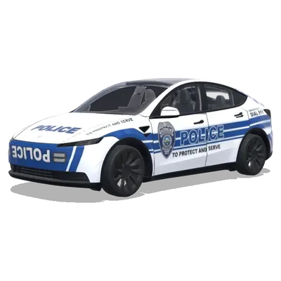 Écusson de police à rayures bleues – covering Tesla Model Y
