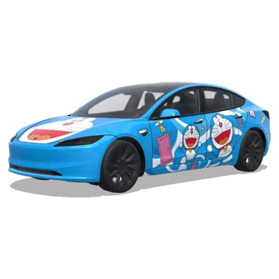 哆啦A夢藍色夢想 – 特斯拉 Model 3 塗裝