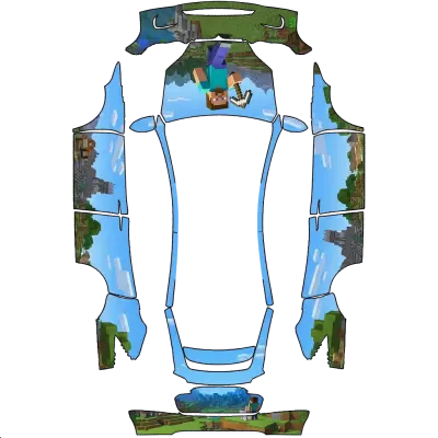 Minecraft Steve – Tesla Model X Wrap