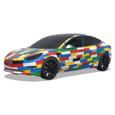 LEGO Design (A car inspired by LEGO toys or blocks) – Tesla Model 3 Wrap