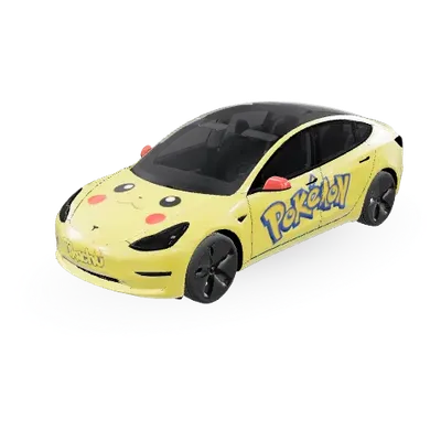 ピカチュウ (Pikachu) – テスラ Model 3 ラッピング