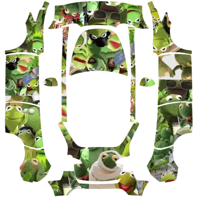 Kermit la Grenouille (Kermit the frog) – covering Tesla Model Y