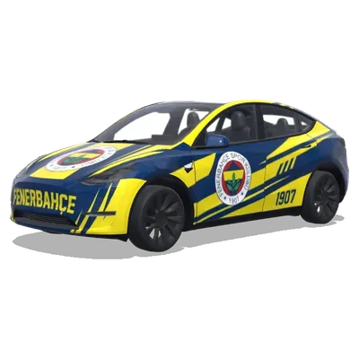 費內巴切（fenerbahçe spor klubü renkleri, logosu ile tasarla） – 特斯拉 Model Y 塗裝