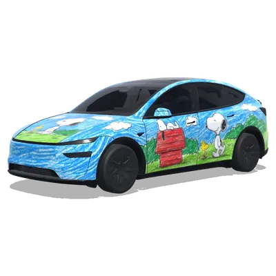 Snoopy crayon (蜡笔画史努比) – covering Tesla Model Y L