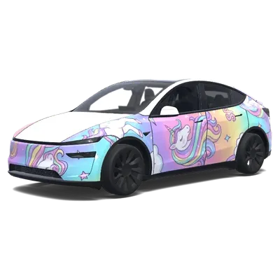 Regenbogen Einhorn (Girly, rainbow, unicorn.) – Tesla Model Y Wrap