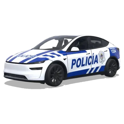 Policía Blue Stripe Wrap – Tesla Model Y wrap