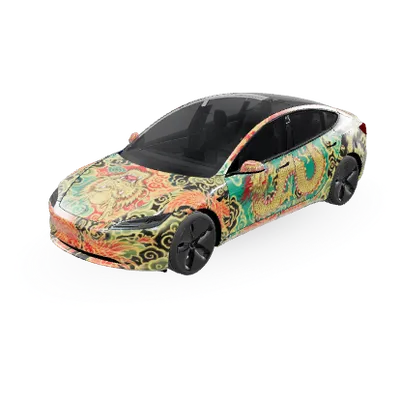 Dragon Cloud Wrap – covering Tesla Model 3